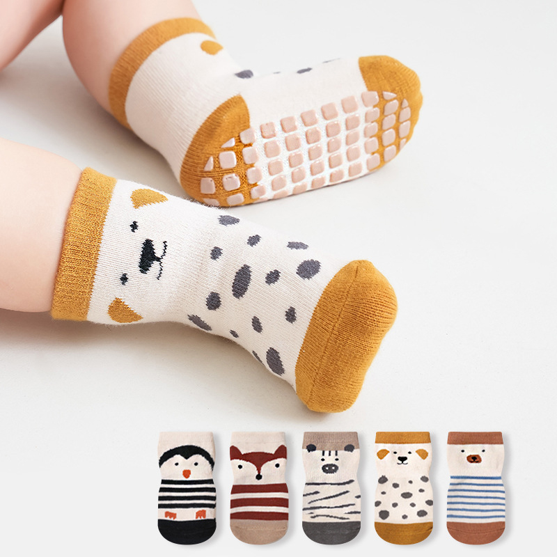 Unisex Baby Socks Non Slip - แฟชั่นถุงเท้าชั้นเด็กการออกแบบสัตว์น่ารักลื่นทารกแรกเกิดถุงเท้าผ้าฝ้ายนุ่มเด็กวัยหัดเดินถุงเท้าสั้นสําหรับเด็ก