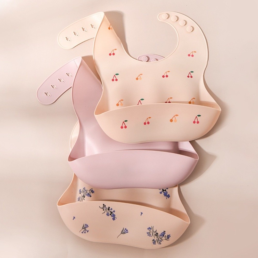 Waterproof Baby Bibs Silicone - ผ้ากันเปื้อนซิลิโคนสำหรับเด็กแบบใหม่ สายรัดปรับได้ ผ้ากันเปื้อนเด็กน้ำหนักเบา ผ้ากันน้ำลายกันน้ำ ใช้ได้ทุกวัน