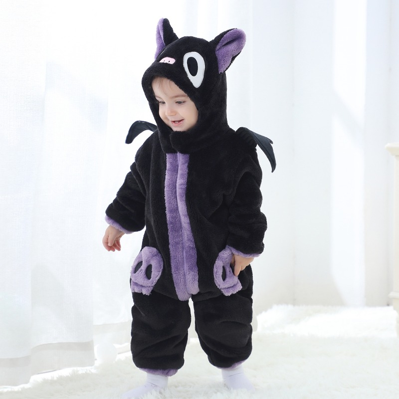 ชุดรอมเปอร์เด็กแรกเกิดสีดำม่วง - Cotton Baby Onesies Zipper บทวิจารณ์และราคา