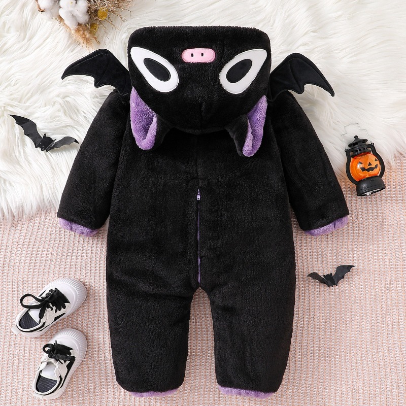 ชุดรอมเปอร์เด็กแรกเกิดสีดำม่วง - Cotton Baby Onesies Zipper บทวิจารณ์และราคา