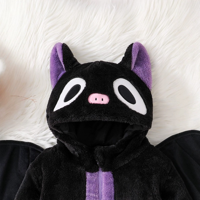 ชุดรอมเปอร์เด็กแรกเกิดสีดำม่วง - Cotton Baby Onesies Zipper บทวิจารณ์และราคา