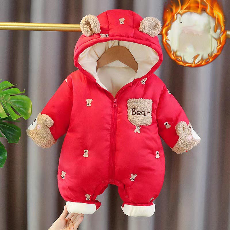 ฤดูหนาวทารกแรกเกิดทารกRomper T - Cotton Baby Onesies Zipper บทวิจารณ์และราคา
