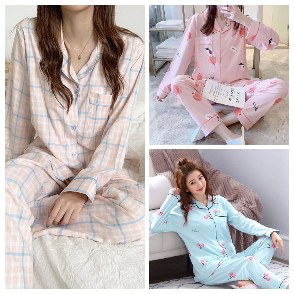 ชุดนอนสตรีแขนยาวสองชิ้น ชุดนอน - Maternity Wear บทวิจารณ์และราคา