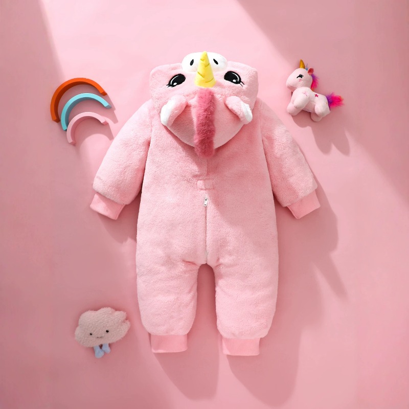 ชุดรอมเปอร์ยูนิคอร์นสีชมพูสำหร - Cotton Baby Onesies Zipper บทวิจารณ์และราคา