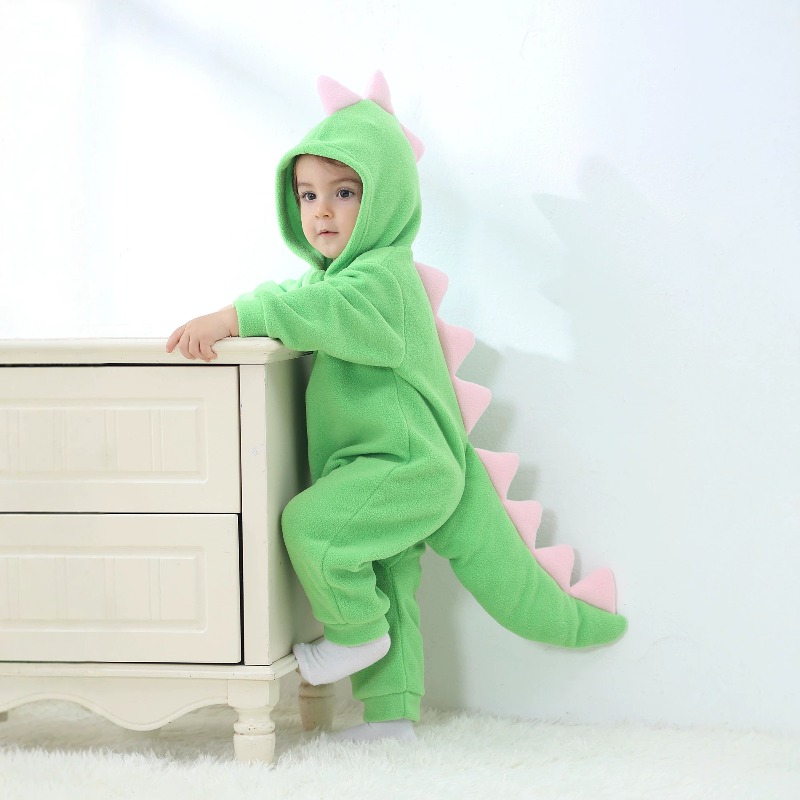 ชุดรอมเปอร์ไดโนเสาร์สีเขียวสำห - Cotton Baby Onesies Zipper บทวิจารณ์และราคา