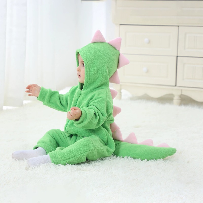 ชุดรอมเปอร์ไดโนเสาร์สีเขียวสำห - Cotton Baby Onesies Zipper บทวิจารณ์และราคา