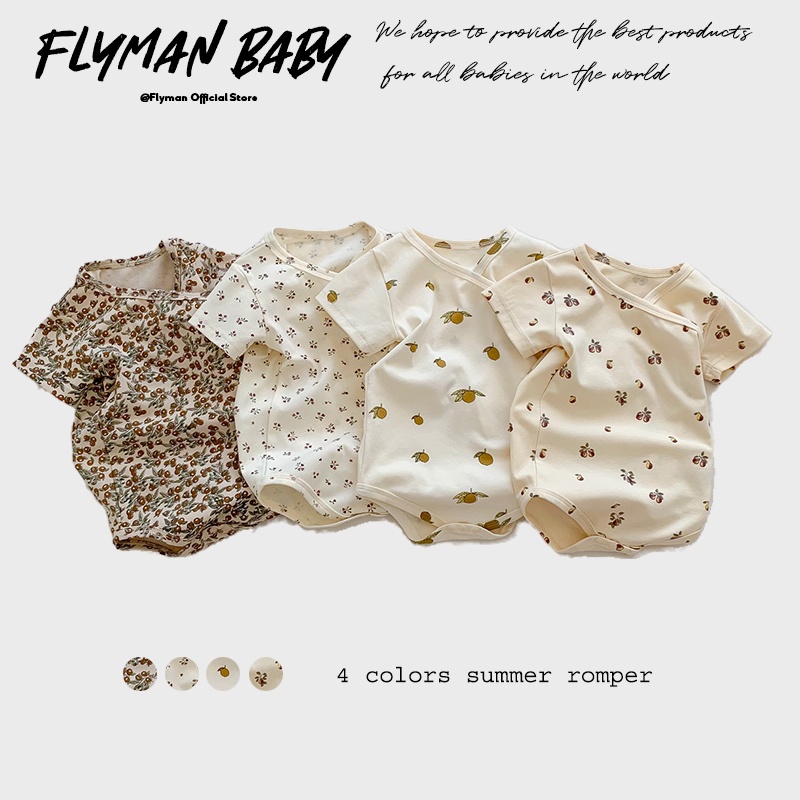 ทารกแรกเกิดเด็กทารกRomperผลไม้ - Newborn Baby Girl Romper Floral บทวิจารณ์และราคา