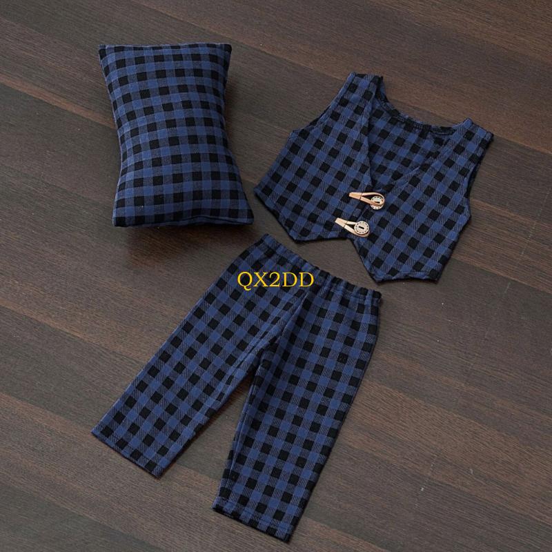 QX2D Checkered หมอนกางเกงและชุ - Infant Photography Props Outfit บทวิจารณ์และราคา