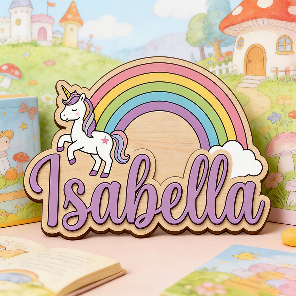ป้ายชื่อแบบกำหนดเองลายยูนิคอร์ - Nursery บทวิจารณ์และราคา