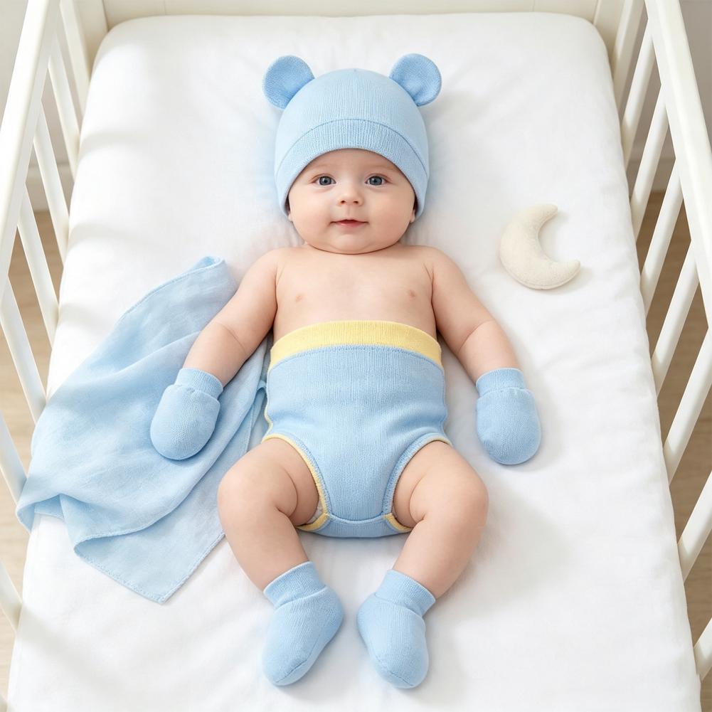 ชุดหมวกและถุงมือป้องกันรอยขีดข - Infant Beanie Hat With Ears บทวิจารณ์และราคา