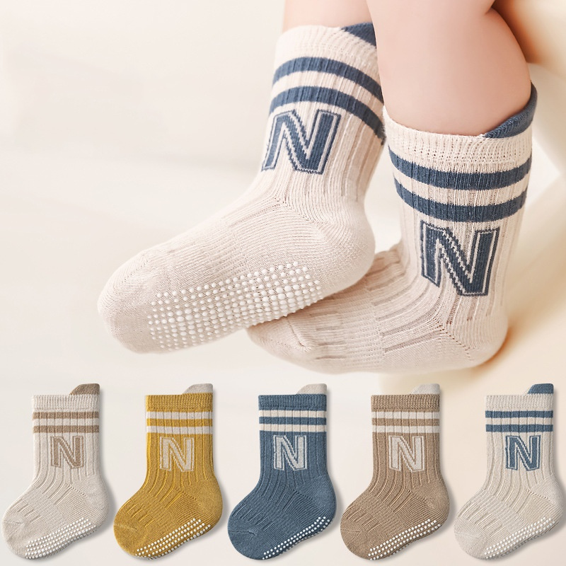 3 คู่/ล็อตเด็กผ้าฝ้ายถุงเท้าตั - Unisex Baby Socks Non Slip บทวิจารณ์และราคา