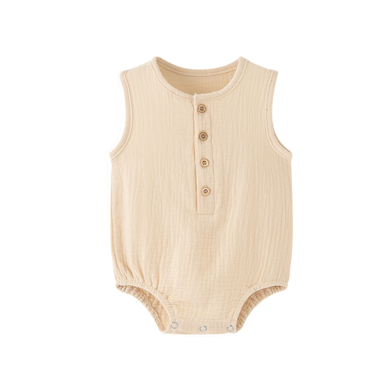 ชุดบอดี้สูทเด็กแรกเกิด ผ้าฝ้าย - Baby Summer Linen Sleeveless Jumpsuit บทวิจารณ์และราคา