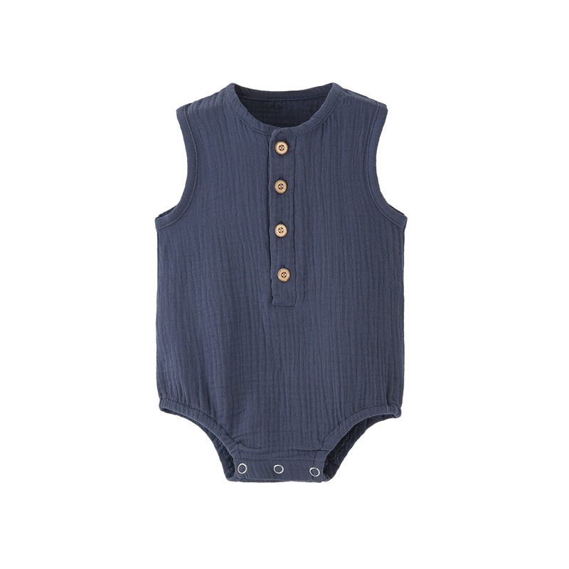 ชุดบอดี้สูทเด็กแรกเกิด ผ้าฝ้าย - Baby Summer Linen Sleeveless Jumpsuit บทวิจารณ์และราคา